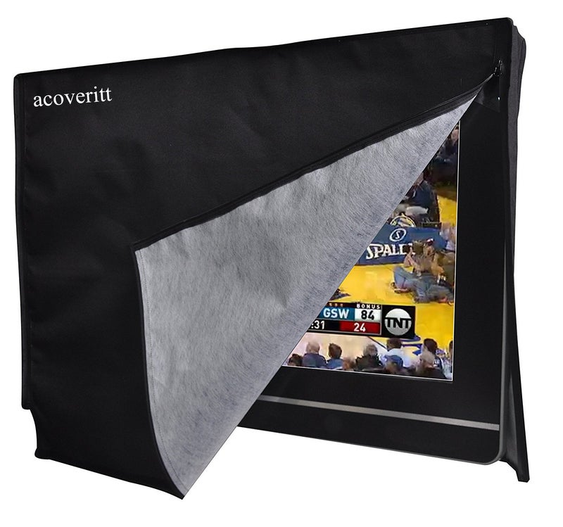acoveritt Outdoor 55" TV Set Cover,Scratch Resistant Liner Protect LED Screen Best-Compatible with Standard Mounts and Stands (Black) - Image 3